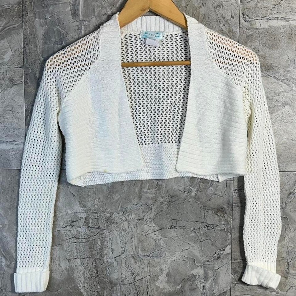 White crochet bolero cardigan Kids Medium 10-12‎ #crochet #cardigan